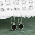 Black Obsidian 925 Sterling Silver long circle drop earrings Earrings Soul & Little Rose   