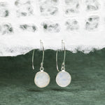 White Moonstone 925 Sterling Silver long circle drop earrings Earrings Soul & Little Rose   