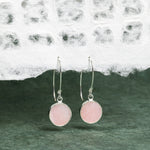 Pink Opal 925 Sterling Silver long circle drop earrings Earrings Soul & Little Rose   