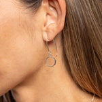 Crystal Quartz Round Disc Drop 925 Sterling Silver Long Earrings Earrings Soul & Little Rose   