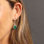 Green Malachite 925 Sterling Silver long circle drop earrings Earrings Soul & Little Rose   