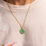 Chrysoprase Circle Gold Gemstone Necklace Necklaces Soul & Little Rose   