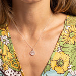 Moonstone 925 Sterling Silver Circle Shape Pendant on Cable Chain Necklaces Soul & Little Rose   