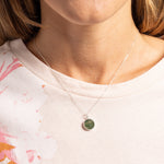 Moss Agate 925 Sterling Silver Round Disc Pendant on Cable Chain Necklaces Soul & Little Rose   