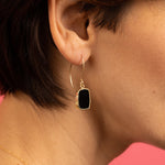 Raw Obsidian Gemstone Slice Earrings on 14k Gold Filled Earwires Earrings Soul & Little Rose   