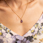 Purple Amethyst Marquise Drop Pendant Necklace 14k Gold Filled Chain Necklaces Soul & Little Rose   