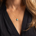 Turquoise Horn Necklace on Dainty 14k Gold Filled Cable Chain Necklaces Soul & Little Rose   