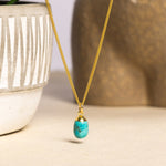 Turquoise Gold Drop Necklace 14k Gold Filled Adjustable Curb Chain Necklaces Soul & Little Rose   