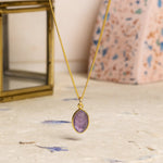 Purple Amethyst Marquise Drop Pendant Necklace 14k Gold Filled Chain Necklaces Soul & Little Rose   