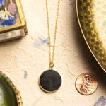 Cat's Eye Round Black Pendant Necklace for Her 14k Gold Filled Chain Necklaces Soul & Little Rose   