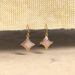 Pink Opal Gold Star Drop Earrings 14k gold filled hook ear wires Earrings Soul & Little Rose   