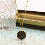 Cat's Eye Round Black Pendant Necklace for Her 14k Gold Filled Satellite chain Necklaces Soul & Little Rose   