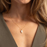 Mini Mother of Pearl Leaf necklace 14k Gold Filled Chain Necklaces Soul & Little Rose   