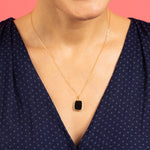 Raw Genuine Black Obsidian Slice Pendant on 14k Gold Filled Chain Necklaces Soul & Little Rose   