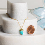 Turquoise Horn Necklace on Dainty 14k Gold Filled Cable Chain Necklaces Soul & Little Rose   