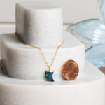 Chrysocolla Horn Charm Pendant Necklace on 14k Gold Filled Chain Necklaces Soul & Little Rose   