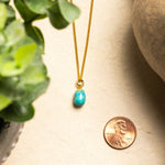 Turquoise Gold Drop Necklace 14k Gold Filled Adjustable Curb Chain Necklaces Soul & Little Rose   