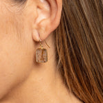 Copper Rutilated Quartz Emerald Cut Drop Earrings 14k Gold Ear wires Earrings Soul & Little Rose   