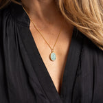 Amazonite Oval Shape Gold Necklace 14k Gold Filled Curb Adjustable Chain Necklaces Soul & Little Rose   