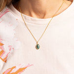 Raw Emerald Marquise Cut Drop Pendant Necklace 14k gold filled curb chain Necklaces Soul & Little Rose   