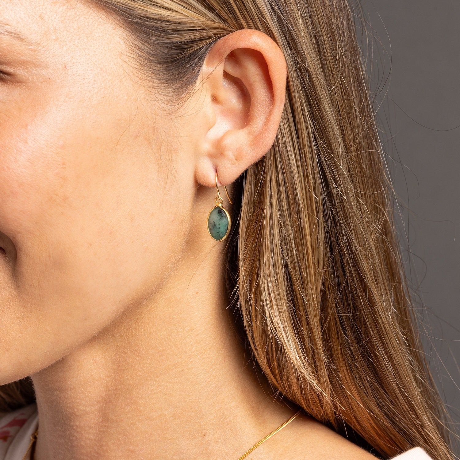 Raw Emerald Marquise Cut Drop Earrings 14k Gold Filled Ear wires Earrings Soul & Little Rose   