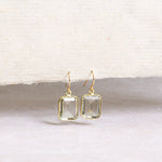 Green Amethyst Emerald Cut Drop Gold Drop Earrings Earrings Soul & Little Rose   