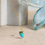 Turquoise Horn Necklace on Dainty 14k Gold Filled Cable Chain Necklaces Soul & Little Rose   