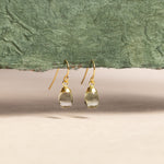 Green Amethyst Gold Drop Earrings 14k Gold Filled Hook Ear Wires Earrings Soul & Little Rose   