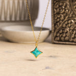 Turquoise Gold Four Point Star Necklace 14k Gold Filled Adjustable chain Necklaces Soul & Little Rose   