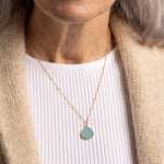 Aqua Chalcedony Drop Pendant Necklace on Satellite Chain Necklaces Soul & Little Rose   