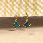 Chrysocolla Star Gold Earrings 14k Gold Filled Ear-Wires Earrings Soul & Little Rose   