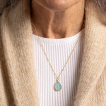 Blue Chalcedony Gold Drop Necklace 14k Gold Filled Chain Necklaces Soul & Little Rose   