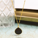 Obsidian Drop Necklace - 14k Gold Filled Satellite Chain Necklaces Soul & Little Rose   