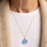 Blue Chalcedony Gold Drop Necklace 14K Gold Filled Chain Necklaces Soul & Little Rose   