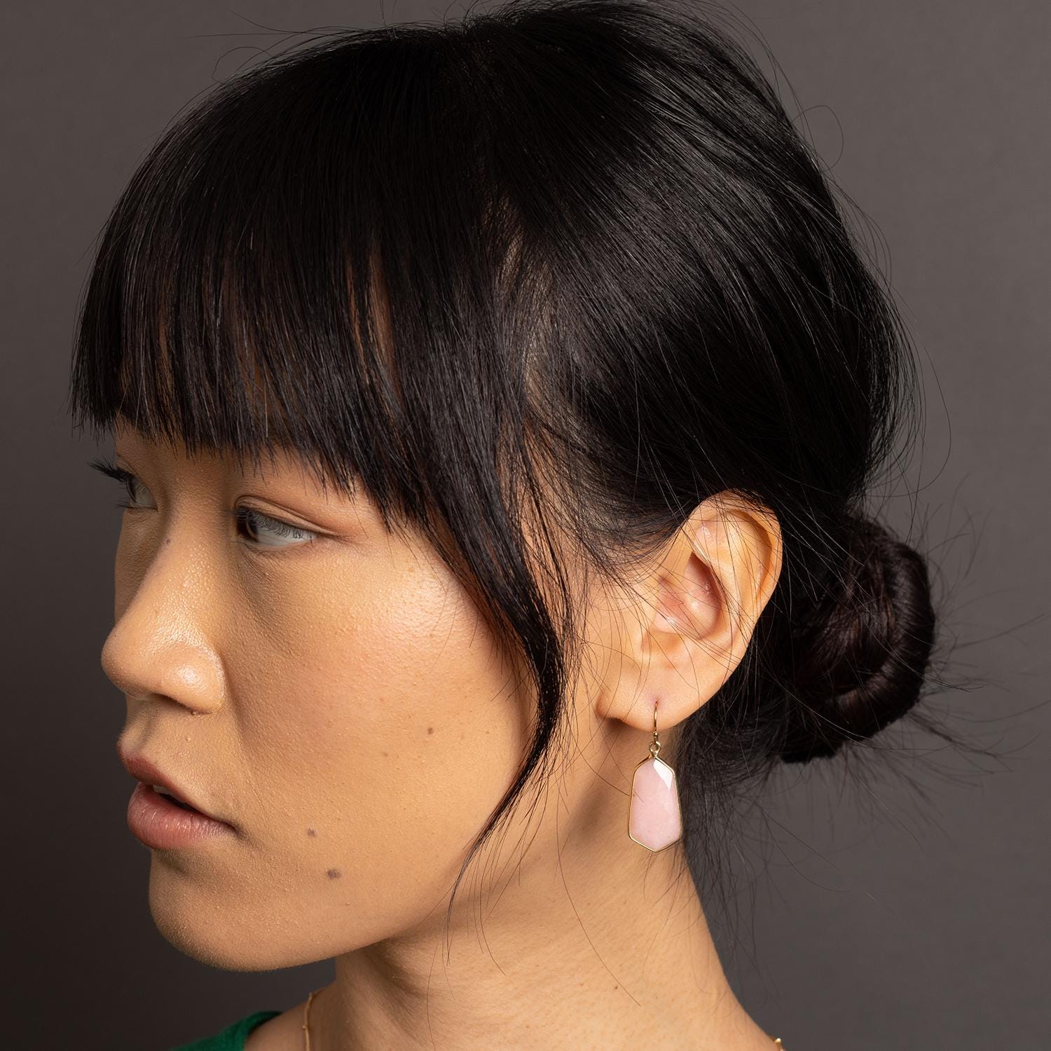 Pink Opal Large Hexagon Drop Earrings on 14k Gold Filled Earwires Earrings Soul & Little Rose
