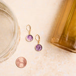 February Birthstone Earrings - Amethyst Leverback 14k Gold Filled Drop Earrings Earrings Soul & Little Rose