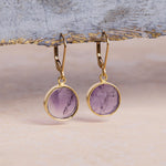 February Birthstone Earrings - Amethyst Leverback 14k Gold Filled Drop Earrings Earrings Soul & Little Rose