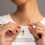 September Birthstone - Gold Raw Sapphire Round Gemstone Necklace Necklaces Soul & Little Rose