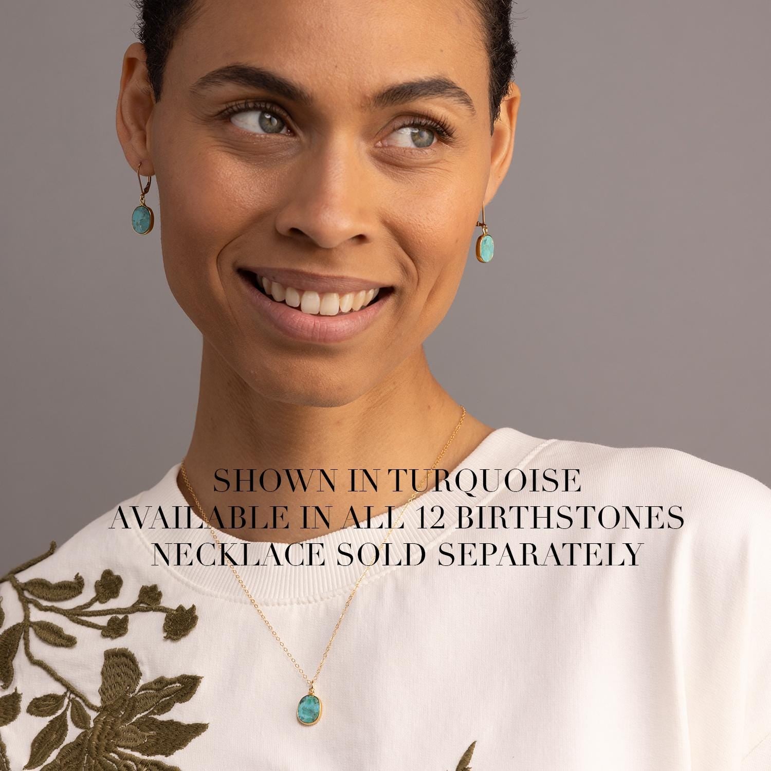 April Birthstone Quartz Gemstone Gold Oval Earrings - 14k Gold Filled Lever back Earrings Soul & Little Rose