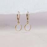 April Birthstone Quartz Gemstone Gold Oval Earrings - 14k Gold Filled Lever back Earrings Soul & Little Rose