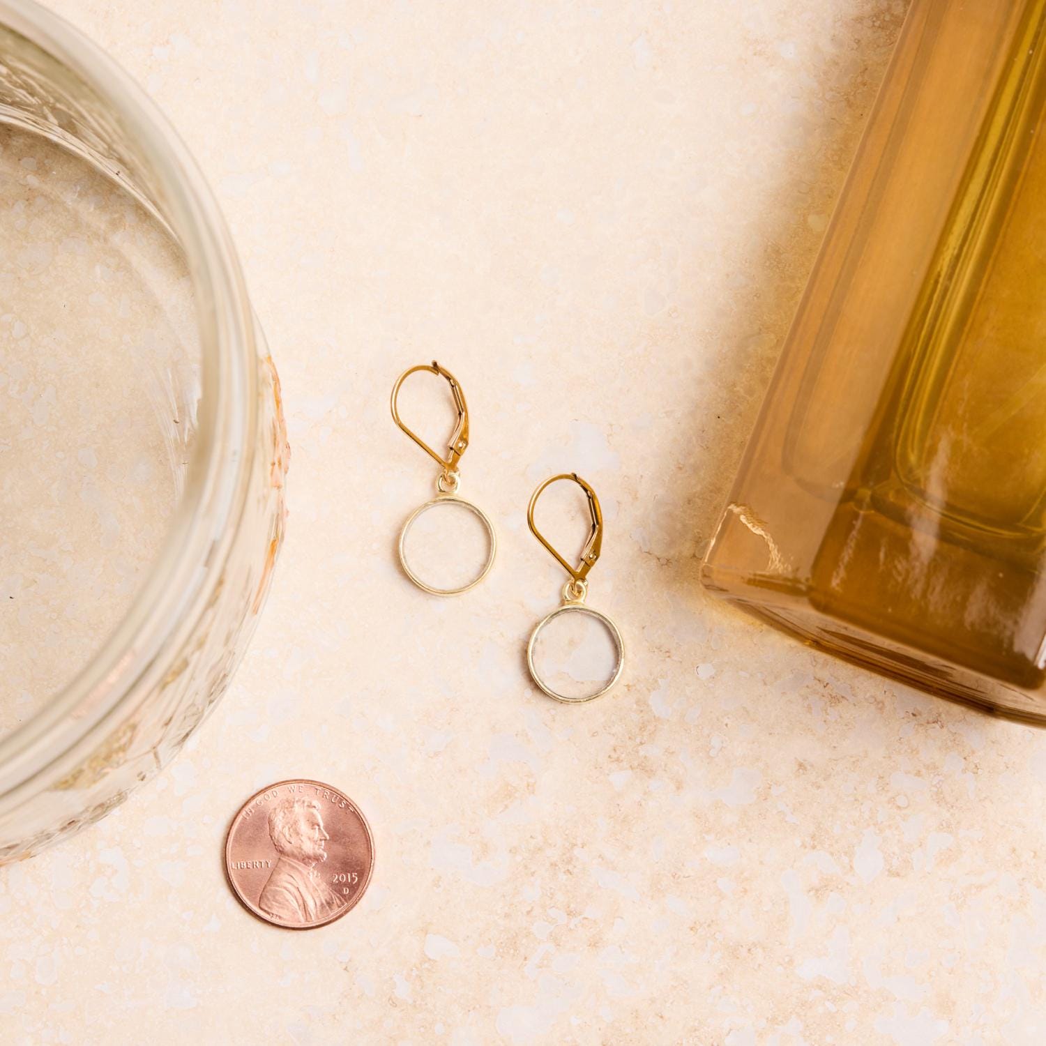 April Birthstone Earrings - Quartz Leverback 14k Gold Filled Earrings Earrings Soul & Little Rose