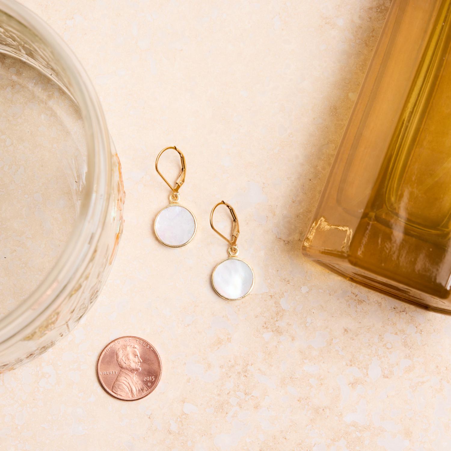 June Birthstone Pearl Earrings 14k Gold Filled Leverback Drop Earrings Earrings Soul & Little Rose
