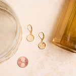 November Birthstone - Citrine Circle Leverback 14k Gold Filled Drop Earrings Earrings Soul & Little Rose