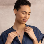 Blue Opal and Topaz Short Bar Pendant Necklace 14k Gold Filled Necklaces Soul & Little Rose