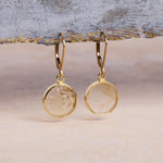 November Birthstone - Citrine Circle Leverback 14k Gold Filled Drop Earrings Earrings Soul & Little Rose