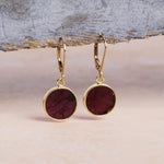 January Birthstone Garnet Earrings - Leverback 14k Gold Filled Drop Earrings Earrings Soul & Little Rose