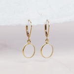April Birthstone Quartz Gemstone Gold Oval Earrings - 14k Gold Filled Lever back Earrings Soul & Little Rose