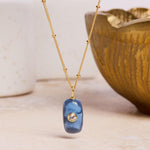 Blue Opal and Topaz Short Bar Pendant Necklace 14k Gold Filled Necklaces Soul & Little Rose