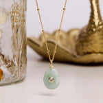 Aquamarine Oval Gemstone Pendant Necklace 14k Gold Filled Beaded Chain Necklaces Soul & Little Rose
