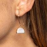 Gold Filled Half Circle Charm Moonstone Dangle Earrings Earrings Soul & Little Rose